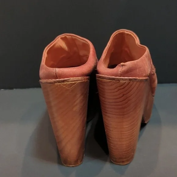 Free People Brown Leather Chance Clog w/Wood Heel Size EU 41 - Picture 4 of 14